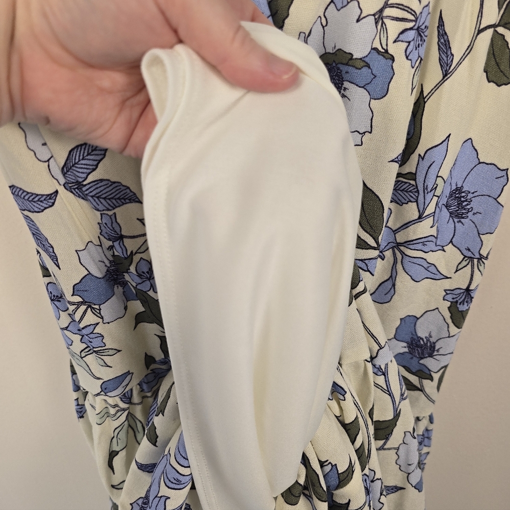 NWT Baltic Born Sorrento Blue Floral Tiered Linen/rayon Maxi Dress. Ladies XL - Picture 10 of 13